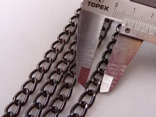 Łańcuszek metalowy bez karabińczyków do torebki 100 cm czarny nikiel