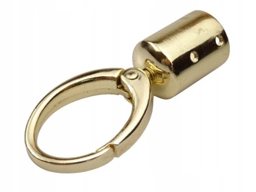 Uchwyt do torebki sznurka z karabińczykiem 13 x 62 mm złoty 1 sztuka