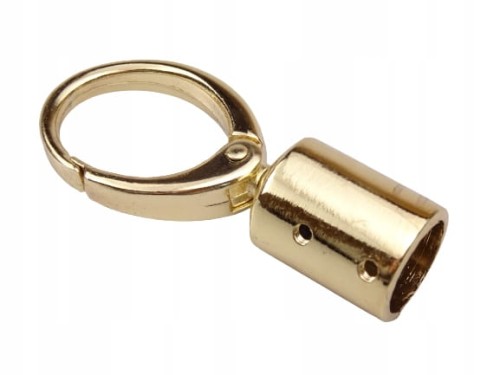 Uchwyt do torebki sznurka z karabińczykiem 13 x 62 mm złoty 1 sztuka