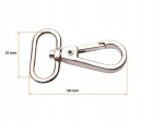 Karabińczyk metalowy 25 mm 2,5 cm do paska nikiel (17)