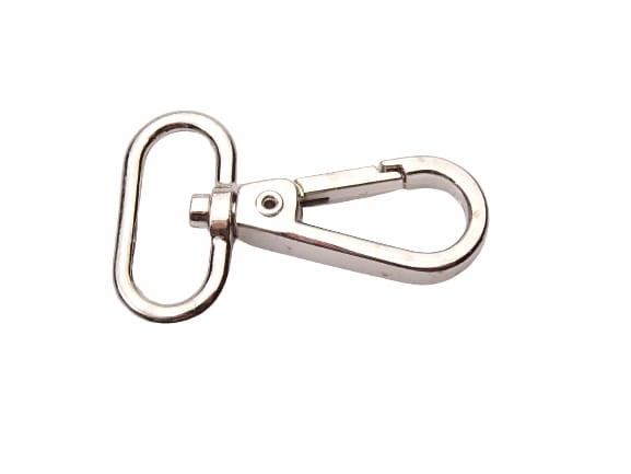 Karabińczyk metalowy 25 mm 2,5 cm do paska nikiel (17)