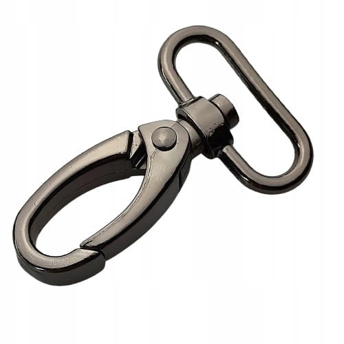 Karabińczyk gruby do paska torebki 32 / 60 mm czarny nikiel (43b)