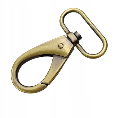 Karabińczyk 30 32 / 61 mm do paska torebki 1 sztuka stare złoto