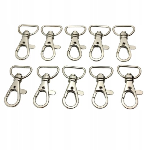 Karabińczyk metalowy do paska ryba 16 mm nikiel 10 sztuk (4)
