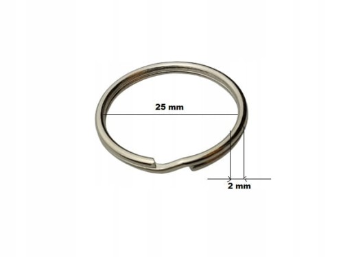 Kółko metalowe kaletnicze spiralne 25 / 2 mm srebrny 10 sztuk (2)