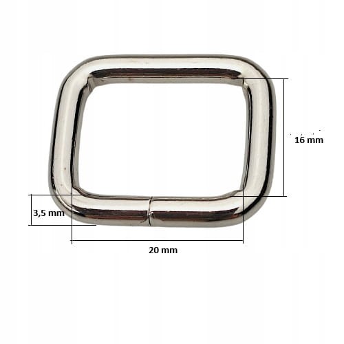 Ramka kaletnicza prostokąt 20 / 16 / 3,5 srebrny 1 sztuka