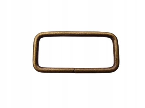 Ramka metalowa kaletnicza prostokąt 40 / 16 / 3 mm stare złoto 10 sztuk