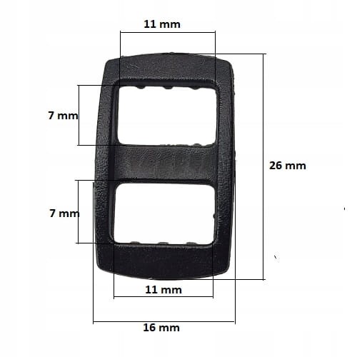 Ramka regulator plastikowy do taśmy plecaka torby 10 mm 1 sztuka czarny (2)