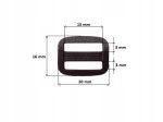Ramka regulator plastikowy do torby plecaka 15 mm 10 sztuk czarny