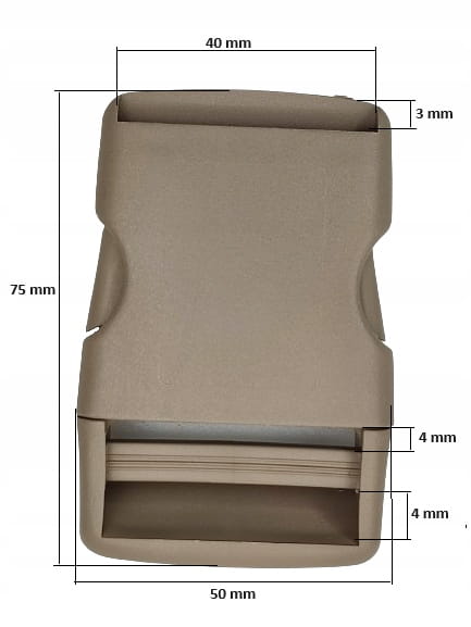Klamra zatrzaskowa plastikowa 40 mm do paska 1 sztuka beżowy