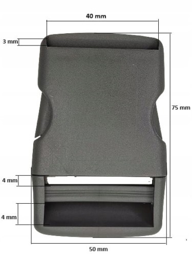 Klamra zatrzaskowa plastikowa 40 mm do paska 1 sztuka szary