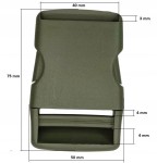 Klamra zatrzaskowa plastikowa 40 mm do paska torby plecaka 1 sztuk oliwka