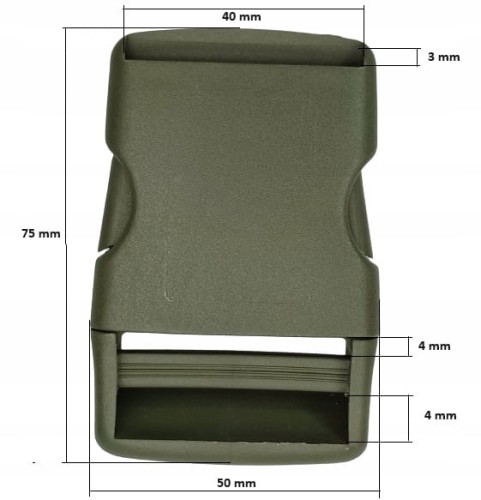 Klamra zatrzaskowa plastikowa 40 mm do paska torby plecaka 1 sztuk oliwka