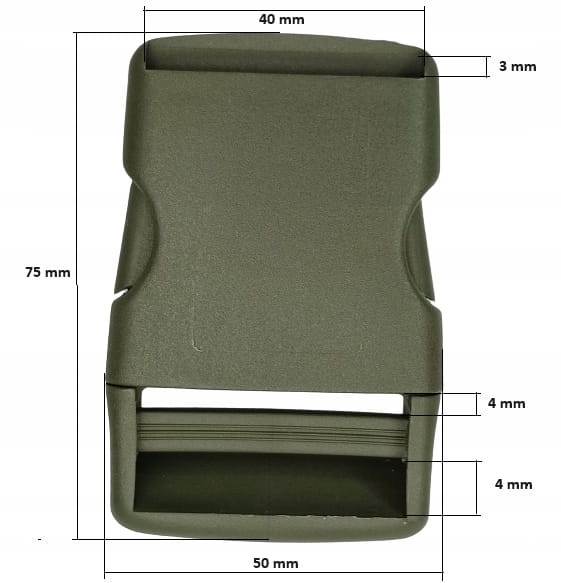 Klamra zatrzaskowa plastikowa 40 mm do paska torby plecaka 1 sztuk oliwka