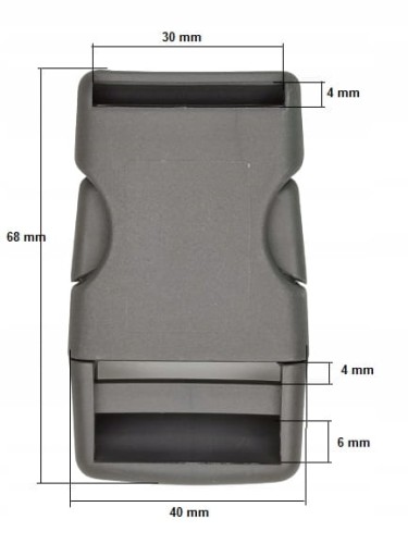Klamra zatrzaskowa plastikowa 30 mm do paska 1 sztuka szara
