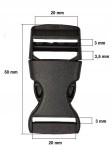 Klamra zatrzaskowa plastikowa 20 mm do paska 10 sztuk