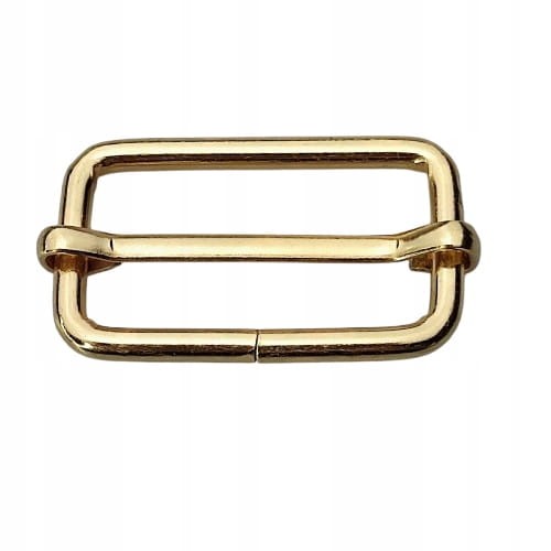 Regulator metalowy kaletniczy do paska torby 30 / 15 / 3 mm 10 sztuk złoty