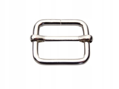 Regulator metalowy kaletniczy do paska torby 25 / 20 / 4 mm nikiel 10 szt