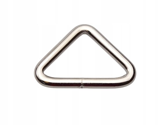 Ramka metalowa kaletnicza trójkąt 30 / 17 / 4 mm srebrna 10 sztuk