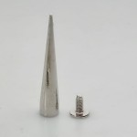 Ćwieki stożki metalowy nity skręcane 40 mm srebrny 10 sztuk