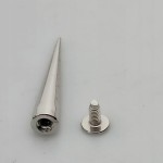 Ćwieki stożki metalowy nity skręcane 40 mm srebrny 10 sztuk