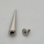 Ćwieki stożki metalowy nity skręcane 40 mm srebrny 10 sztuk