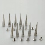 Ćwieki stożki metalowy nity skręcane 40 mm srebrny 10 sztuk