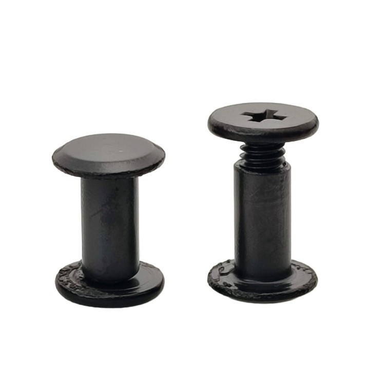 Nity skręcane śruba do paska 10 mm czarny mat 10 sztuk