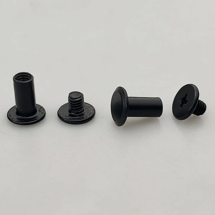 Nity skręcane śruba do paska 10 mm czarny mat 10 sztuk