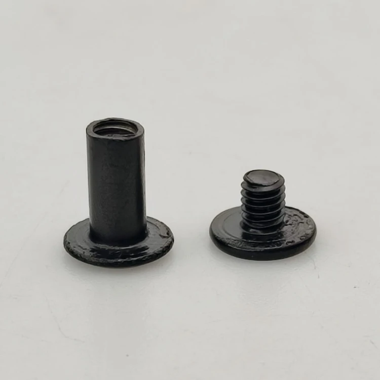 Nity skręcane śruba do paska 10 mm czarny mat 10 sztuk