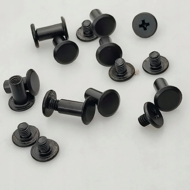 Nity skręcane śruba do paska 10 mm czarny mat 10 sztuk