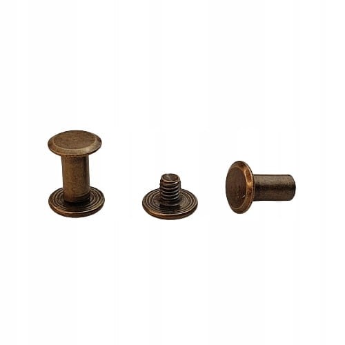 Nity skręcane śruba do paska 10 mm 10 sztuk stare złoto