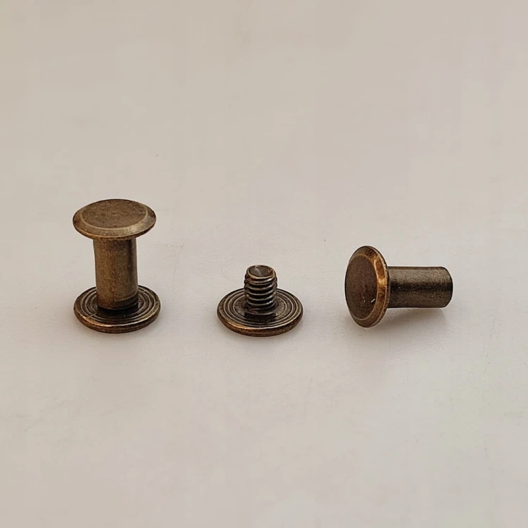 Nity skręcane śruba do paska 10 mm 10 sztuk stare złoto
