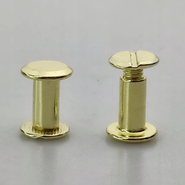 Nity skręcane śruba do paska 10 mm złoty 10 sztuk