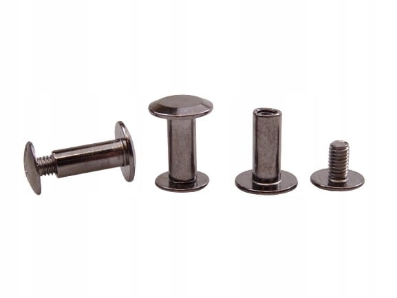Nity skręcane śruba do paska 10 mm czarny nikiel 10 sztuk