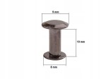 Nity skręcane śruba do paska 10 mm czarny nikiel 10 sztuk