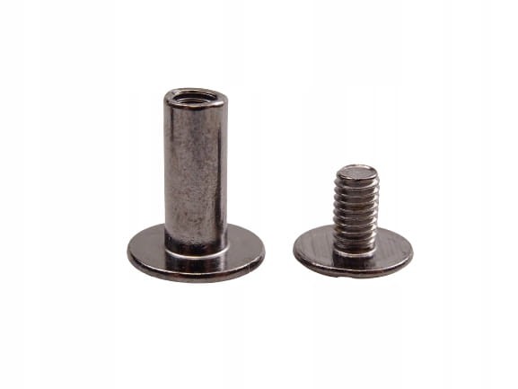 Nity skręcane śruba do paska 10 mm czarny nikiel 10 sztuk