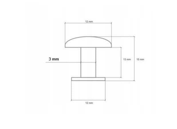 Nity kaletnicze szewskie 12 / 3 / 15 mm czarny nikiel 100 sztuk