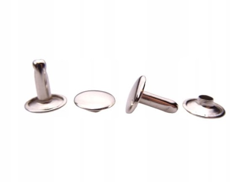 Nity zbitki kaletnicze dwustronne LUX 12 / 4 / 15 mm 10 sztuk srebrne