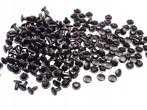 Nity kaletnicze dwustronne LUX 6 mm 100 sztuk czarny mat