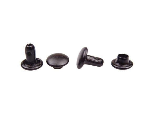 Nity kaletnicze dwustronne LUX 6 mm 10 sztuk czarny mat