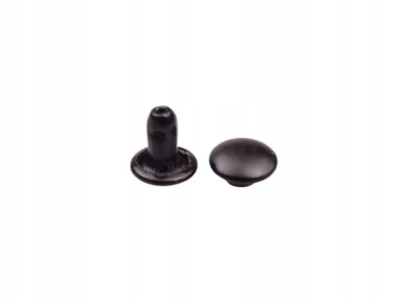 Nity kaletnicze dwustronne LUX 6 mm 10 sztuk czarny mat