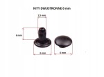 Nity kaletnicze dwustronne LUX 6 mm 10 sztuk czarny mat