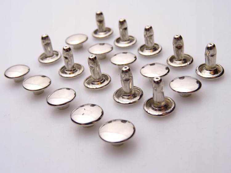 Nity zbitki kaletnicze dwustronne 8 / 3 / 9 mm LUX srebrny 10 sztuk