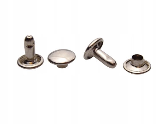 Nity zbitki kaletnicze dwustronne 8 / 3 / 9 mm LUX srebrny 100 sztuk