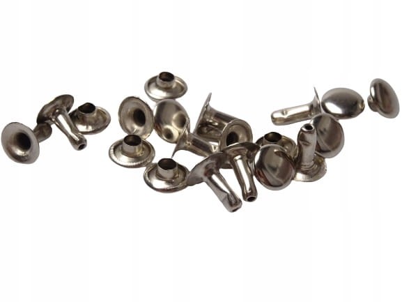 Nity zbitki jednostronne kaletnicze 8 mm srebrny 10 sztuk