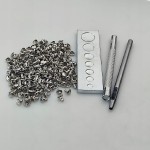 Zestaw do montażu nitów LUX 6 mm zbijak wycinak nity 100 sztuk