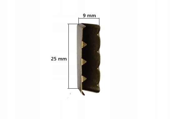 Końcówka zakończenie metalowe do paska taśmy 25 mm stare złoto 10 sztuk