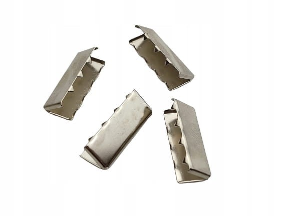 Końcówka zakończenie metalowe do paska taśmy 30 mm srebrny 10 sztuk