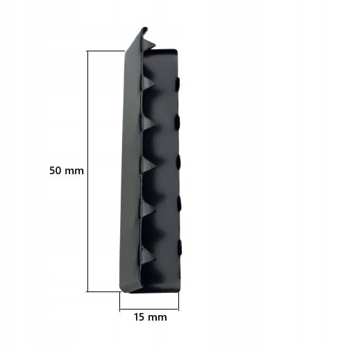 Końcówka zakończenie metalowe do paska taśmy 50 mm czarny mat 10 sztuk